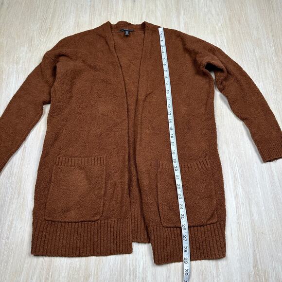 Eileen Fisher Brown Boucle Open Front Knit Cotton Blend Cardigan Sweater XXS - Picture 13 of 13